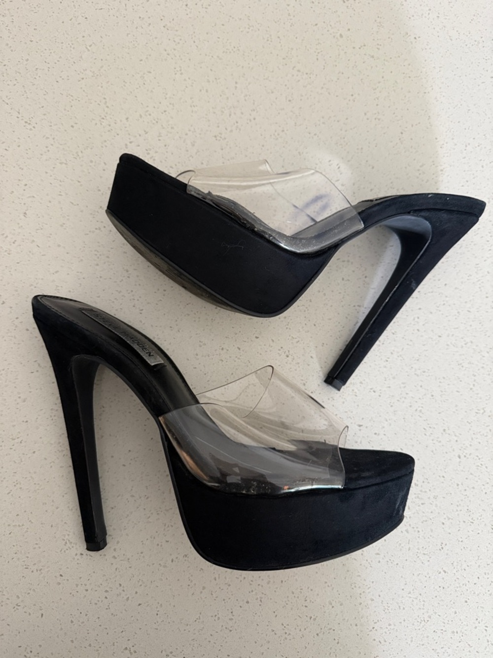 RARE Steve Madden Perplex Clear Heel 8 39